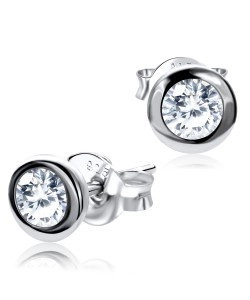 CZ Round Shaped Silver Stud Earring STS-3253